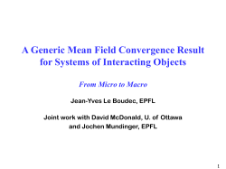 1. Mean field equation (fluid approximation)