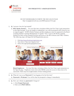 SSO - Frequently Asked Questions - RFG-eSource