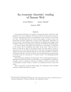 An economic theoristshreading of Simone Weil