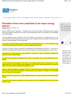 Plantation firms have potentials to be major energy players