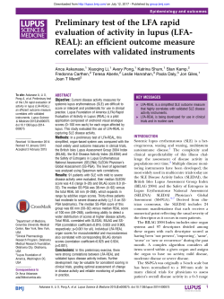 Preliminary test of the LFA rapid evaluation of activity in lupus (LFA
