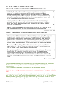 AQA ECON1 June 2014 &ndash; Question 8 &ndash; Model