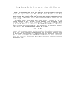 Group Theory, Lattice Geometry, and Minkowski`s Theorem