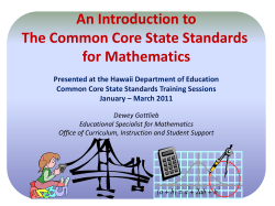 CCSS for Mathematics -- Ppt from OCISS Statewide Training Sessions