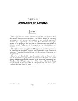 LIMITATION OF ACTIONS