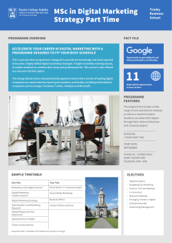 MSc in Digital Marketing Strategy Part Time