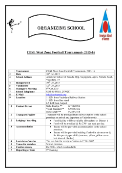 CBSE West Zone Football Tournament- 2015