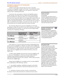Possession of illegal drugs Sale of illegal drugs 1st offense 2nd