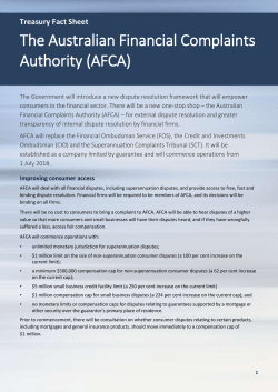 AFCA - The Treasury