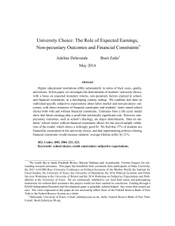 University Choice: The Role of Expected Earnings, Non