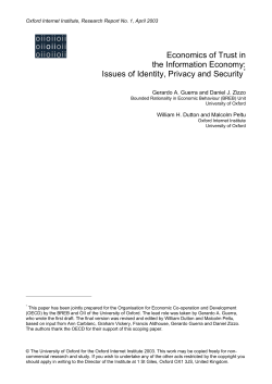 Economics of Trust in the Information Economy