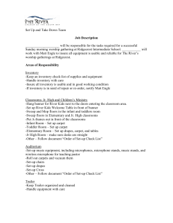 Set Up and Take Down Team Job Description