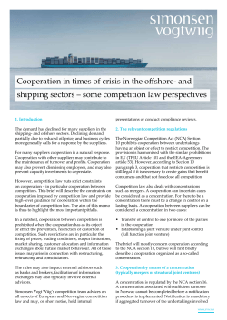 some competition law perspectives Cooperation in times of crisis in
