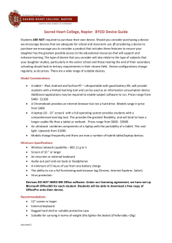 BYOD Device Guide - Sacred Heart College, Napier