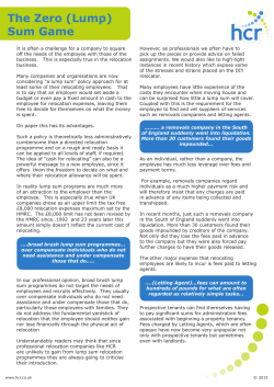 The Zero (Lump) Sum Game