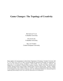 Game Changer: The Topology of Creativity