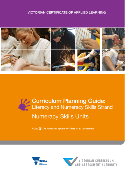 VCAL curriculum planning guide: Numeracy skills units
