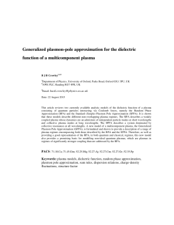 Generalized plasmon-pole approximation for the dielectric function