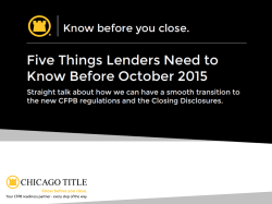 Five Things Lenders Need to Know Before October