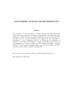 loss aversion: an evolutionary perspective