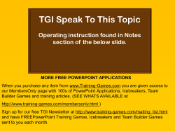 Presentation Game - Training