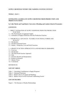 day 1 estimating aggregate supply response from production and prof