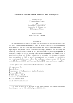 Economic Survival When Markets Are Incomplete