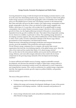 Energy Security, Economic Development an Stable States