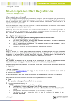 Sales Representative Registration