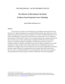 The Miracle of Microfinance Revisited: Evidence from Propensity