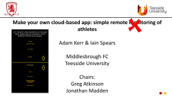 1.15pm Make your own cloud-based app: simple feedback for players