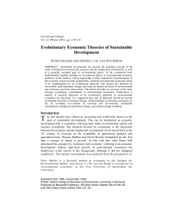 Evolutionary Economic Theories of Sustainable Development