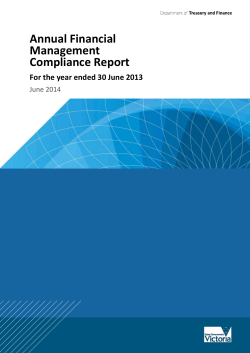 Financial management annual compliance report 2012-13