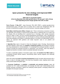 Ipsen presents its new strategy and improved 2020