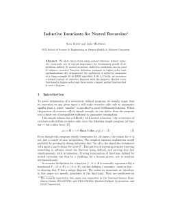 Inductive Invariants for Nested Recursion*