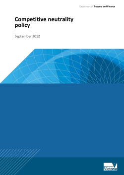 Competitive neutrality policy - Department of Treasury and Finance
