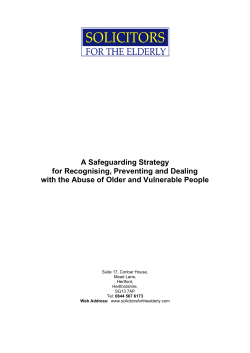 A Safeguarding Strategy for Recognising, Preventing and Dealing