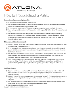 How to Troubleshoot a Matrix