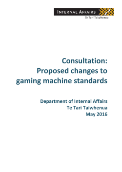 Proposed changes to gaming machine standards