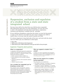 Parent information sheet about suspensions, exclusions and