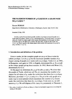 1. i[ntroduction and definition of the probkm Given n nodes, let the