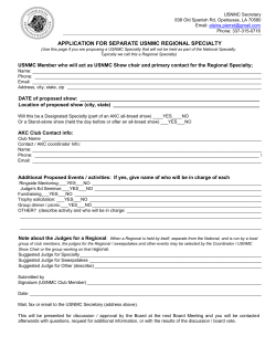 APPLICATION FOR SEPARATE USNMC REGIONAL SPECIALTY