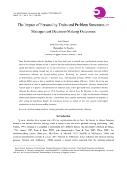 The Impact of Personality Traits and Problem Structures on