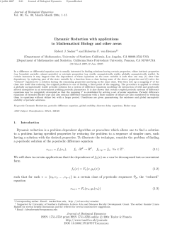 Dynamic Reduction with applications to Mathematical Biology and