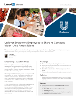Unilever Empowers Employees to Share Its Company Vision
