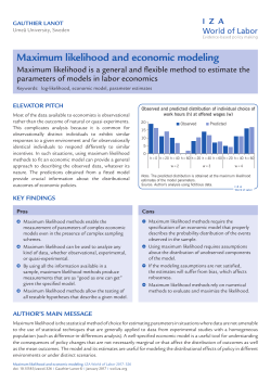 Maximum likelihood and economic modeling