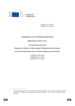 EN EN COMMISSION STAFF WORKING DOCUMENT