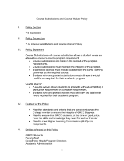 7.19 Course Substitutions and Course Waiver