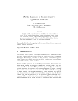 On the Hardness of Failure-Sensitive Agreement