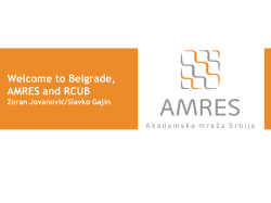 Belgrade, AMRES and RCUB